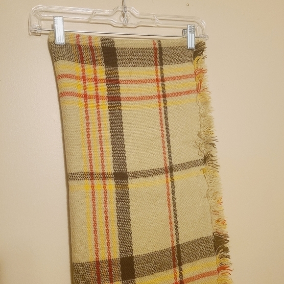 Women's Large Plaid Tan, Brown, Red and Black Infinity Scarf (One Size) - Picture 4 of 16